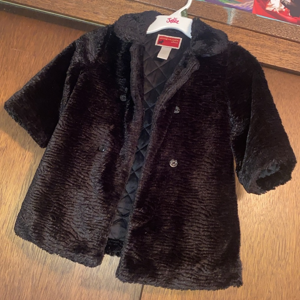 2T-3T Boutique Designer Fur Winter Snow Coat with Adorable matching Hat